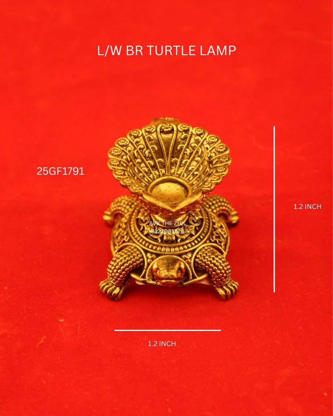 L/W BR TURTLE LAMP
